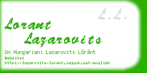lorant lazarovits business card